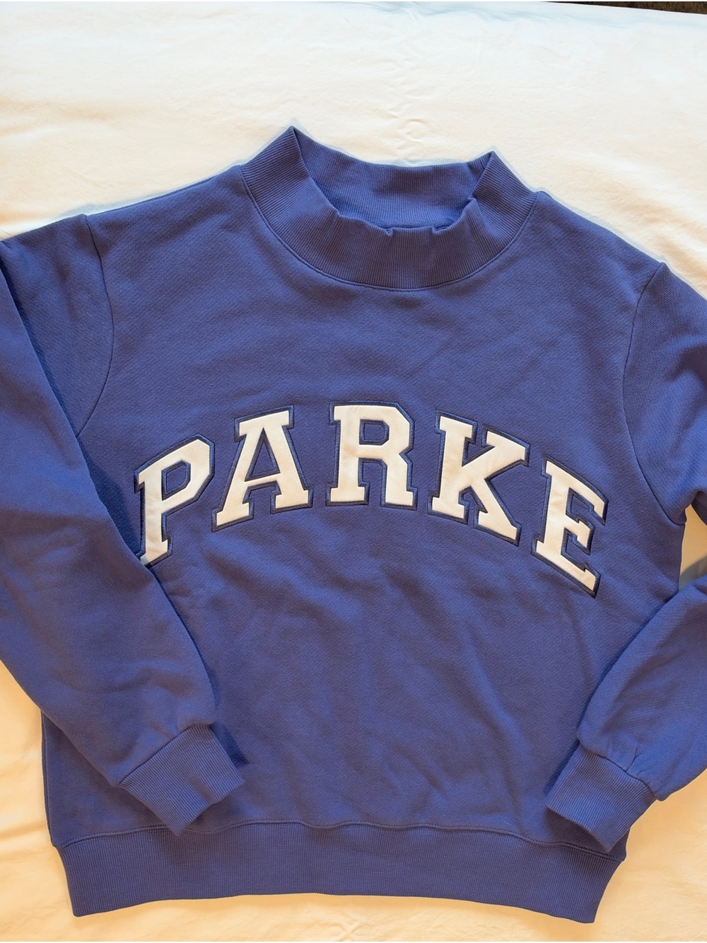 Parker Royal Blue Crewneck Sweatshirt with White Applique
